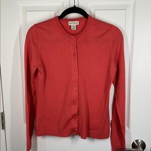Ann Taylor pink merino wool cardigan sweater size small